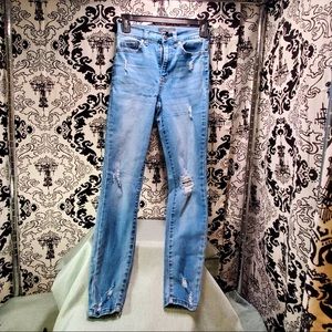 KENDALL & KYLIE Straight Leg Distressed Jeans